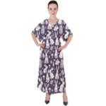 Easter bunny pattern V-Neck Boho Style Maxi Dress