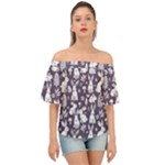 Easter bunny pattern Off Shoulder Short Sleeve Top