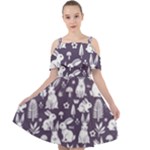 Easter bunny pattern Cut Out Shoulders Dress