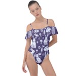 Easter bunny pattern Frill Detail One Piece Swimsuit