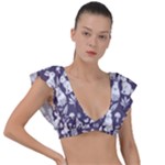 Easter bunny pattern Plunge Frill Sleeve Bikini Top