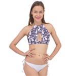 Easter bunny pattern Cross Front Halter Bikini Top
