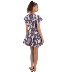 Flutter Sleeve Wrap Dress 