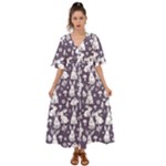Easter bunny pattern Kimono Sleeve Boho Dress