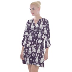Open Neck Shift Dress 