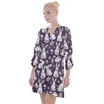 Easter bunny pattern Open Neck Shift Dress