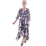 Easter bunny pattern Quarter Sleeve Wrap Front Maxi Dress