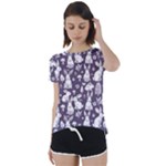 Easter bunny pattern Short Sleeve Open Back T-Shirt