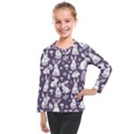 Easter bunny pattern Kids  Long Mesh T-Shirt