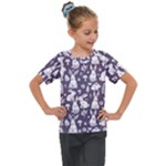 Easter bunny pattern Kids  Mesh Piece T-Shirt