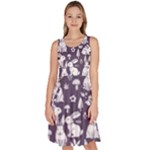 Easter bunny pattern Knee Length Skater Dress With Pockets