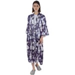 Easter bunny pattern Maxi Satin Kimono