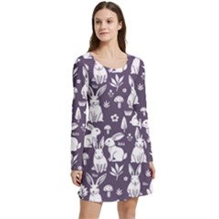 Long Sleeve Velour Skater Dress 