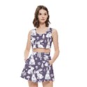 Women s Crop Top Pleated Skater Rave Skirt 