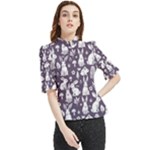 Easter bunny pattern Frill Neck Blouse