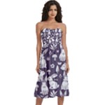Easter bunny pattern Knee-Length Strapless Bra Top Dress