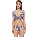 Easter bunny pattern Low Cut Ruffle Edge Bikini Set