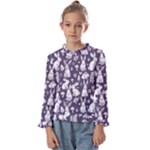 Easter bunny pattern Kids  Frill Detail T-Shirt