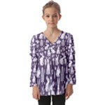 Easter bunny pattern Kids  V Neck Casual Top