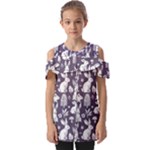 Easter bunny pattern Fold Over Open Sleeve Top