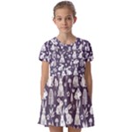 Easter bunny pattern Kids  Short Sleeve Pinafore Style Dress