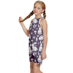 Kids  Halter Collar Waist Tie Chiffon Dress 