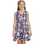 Easter bunny pattern Kids  Sleeveless Tiered Mini Dress
