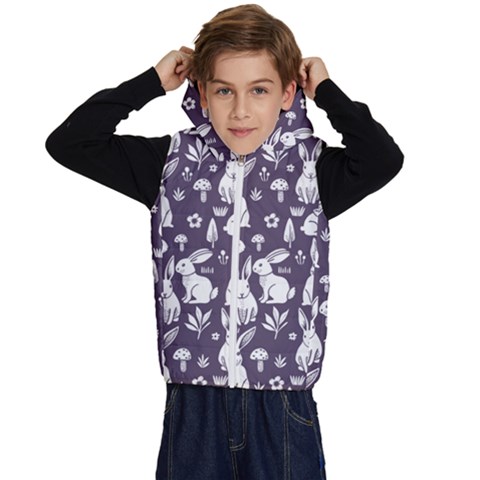 Easter bunny pattern Kids  Stylish Hooded Puffer Vest from ArtsNow.com