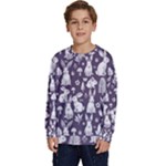 Easter bunny pattern Kids  Crewneck Sweatshirt