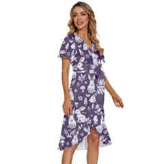 Women s Kimono Wrap Satin Dress 