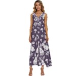 Easter bunny pattern V-Neck Sleeveless Wide Leg Pants Overalls