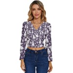 Easter bunny pattern Long Sleeve V-Neck Top