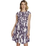 Easter bunny pattern Cap Sleeve High Waist Dress