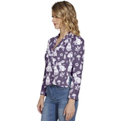 Women s Long Sleeve Revers Collar Cropped Jacket 