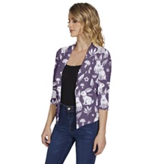 Women s Draped Front 3/4 Sleeve Shawl Collar Jacket 