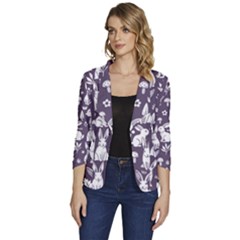 Women s One-Button 3/4 Sleeve Short Jacket 
