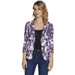 Easter bunny pattern Women s One-Button 3/4 Sleeve Short Jacket