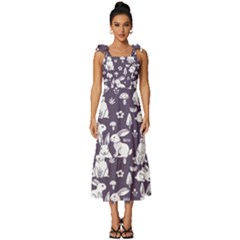 Tie-Strap Tiered Midi Chiffon Dress 