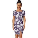 Easter bunny pattern Fitted Knot Split End Bodycon Dress