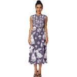 Easter bunny pattern Sleeveless Round Neck Midi Dress