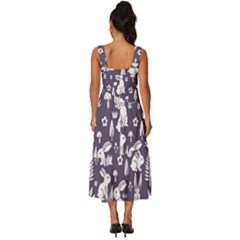 Square Neckline Tiered Midi Dress 