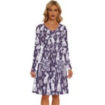 Easter bunny pattern Long Sleeve Dress With Pocket