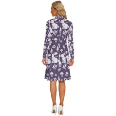 Long Sleeve Shirt Collar A-Line Dress 