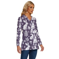 Long Sleeve Drawstring Hooded Top 