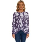 Easter bunny pattern Long Sleeve Crew Neck Pullover Top