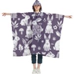 Easter bunny pattern Women s Hooded Rain Ponchos