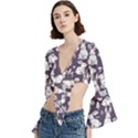 Trumpet Sleeve Cropped Top 