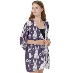 Open Front 3/4 Sleeve Batwing Chiffon Cardigan Kimono 
