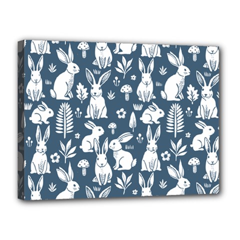 Easter bunny pattern Canvas 16  x 12  (Stretched) from ArtsNow.com
