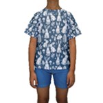 Easter bunny pattern Kids  Short Sleeve Swimwear